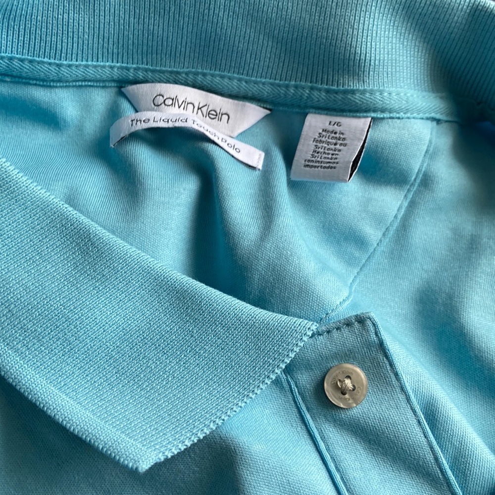 Calvin Klein Liquid Touch Short Sleeve Collared Shirt Mens Size Lg